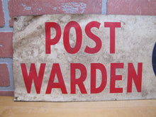 Load image into Gallery viewer, POST WARDEN SECTOR 32 POST 2 Old WW2 Civil Defense CD Cold War Advertising Sign