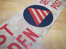 Load image into Gallery viewer, POST WARDEN SECTOR 32 POST 2 Old WW2 Civil Defense CD Cold War Advertising Sign