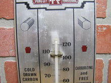 Load image into Gallery viewer, KEYSTONE DRAWN STEEL Co SPRING CITY Pa Old Ad Thermometer Sign GRAMMES Allentown