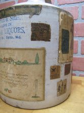 Load image into Gallery viewer, ULMAN & SONS DEALERS IN WINES & LIQUORS BALTO MD Antique Stoneware Jug Folk Art Distillery Merchant