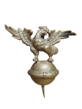 Load image into Gallery viewer, Eagle Antique Finial Topper Crowned Spread Winged Ball Sphere Brass Bronze Bird