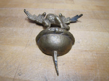Load image into Gallery viewer, Eagle Antique Finial Topper Crowned Spread Winged Ball Sphere Brass Bronze Bird