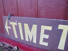 Load image into Gallery viewer, TIME TOWN Original Amusement Theme Park Wood Sign Sand Smaltz 3mi Lake George NY