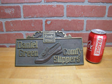 Load image into Gallery viewer, DANIEL GREEN COMFY SLIPPERS Old Store Display Advertising Sign HIGHTON BRONZE NY