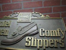 Load image into Gallery viewer, DANIEL GREEN COMFY SLIPPERS Old Store Display Advertising Sign HIGHTON BRONZE NY