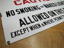 Load image into Gallery viewer, CAUTION NO SMOKING OR NAKED LIGHTS ALLOWED ON THIS SHIP EXCEPT PERMITTED BY MASTER Orig Old Porcelain Sign