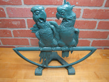Load image into Gallery viewer, Pair of Parrots FIAT Old Cast Iron Figural Birds Perched Doorstop 1920s Radio Speaker Decorative Arts Statue