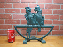 Load image into Gallery viewer, Pair of Parrots FIAT Old Cast Iron Figural Birds Perched Doorstop 1920s Radio Speaker Decorative Arts Statue
