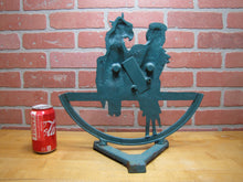 Load image into Gallery viewer, Pair of Parrots FIAT Old Cast Iron Figural Birds Perched Doorstop 1920s Radio Speaker Decorative Arts Statue