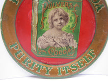 Load image into Gallery viewer, PULVER'S COCOA PURITY ITSELF Antique Advertising Tip Tray MAYER & LAVENSON Co NY Young Child Holidng Cup of Cocoa