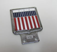 Load image into Gallery viewer, USA 48 STAR Old Auto Truck Badge Plate Topper Sign UNITED STATES OF AMERICAN RED WHITE BLUE AMERICANA Ornate J R GAUNT LONDON
