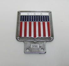 Load image into Gallery viewer, USA 48 STAR Old Auto Truck Badge Plate Topper Sign UNITED STATES OF AMERICAN RED WHITE BLUE AMERICANA Ornate J R GAUNT LONDON
