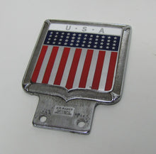 Load image into Gallery viewer, USA 48 STAR Old Auto Truck Badge Plate Topper Sign UNITED STATES OF AMERICAN RED WHITE BLUE AMERICANA Ornate J R GAUNT LONDON