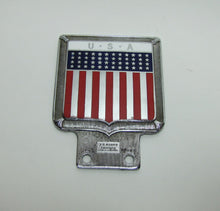 Load image into Gallery viewer, USA 48 STAR Old Auto Truck Badge Plate Topper Sign UNITED STATES OF AMERICAN RED WHITE BLUE AMERICANA Ornate J R GAUNT LONDON