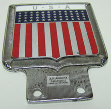 Load image into Gallery viewer, USA 48 STAR Old Auto Truck Badge Plate Topper Sign UNITED STATES OF AMERICAN RED WHITE BLUE AMERICANA Ornate J R GAUNT LONDON