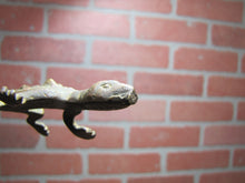 Load image into Gallery viewer, COMPLIMENTS OF C BUCHHOLTZ Co HOBOKEN NJ Antique Advertising Gecko Lizard Brass Bronze Foundry Company Ad