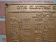 Load image into Gallery viewer, OTIS ELECTRIC ELEVATOR NEW YORK CHICAGO USA Antique Cast Iron Advertising Plaque Sign Patent