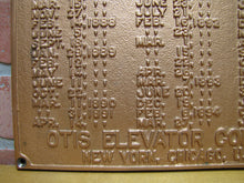 Load image into Gallery viewer, OTIS ELECTRIC ELEVATOR NEW YORK CHICAGO USA Antique Cast Iron Advertising Plaque Sign Patent