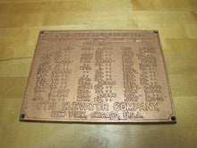 Load image into Gallery viewer, OTIS ELECTRIC ELEVATOR NEW YORK CHICAGO USA Antique Cast Iron Advertising Plaque Sign Patent