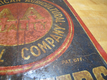 Load image into Gallery viewer, AMERICAN AGRICULTURAL FERTILIZERS Orig Old Feed Seed Farm Sign SHANK Co NEW YORK DEMAND AA QUALITY Embossed Tin Advertising Sign