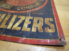 Load image into Gallery viewer, AMERICAN AGRICULTURAL FERTILIZERS Orig Old Feed Seed Farm Sign SHANK Co NEW YORK DEMAND AA QUALITY Embossed Tin Advertising Sign