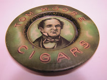 Load image into Gallery viewer, TOM MOORE CIGARS Antique Advertising Tray Tip Card Trinket Ashtray SAVAGE Co NY