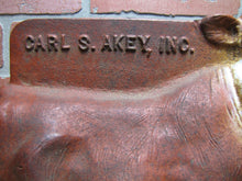 Load image into Gallery viewer, CARL AKEY SAFE-GUARD Old Cast Iron Figural Cow Farm Swine Medicine Advertising Doorstop Bootscraper Statue Store Display