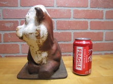 Load image into Gallery viewer, CARL AKEY SAFE-GUARD Old Cast Iron Figural Cow Farm Swine Medicine Advertising Doorstop Bootscraper Statue Store Display