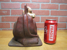 Load image into Gallery viewer, CARL AKEY SAFE-GUARD Old Cast Iron Figural Cow Farm Swine Medicine Advertising Doorstop Bootscraper Statue Store Display