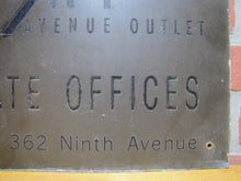 Load image into Gallery viewer, SAKS OFF 5th FIFTH AVENUE OUTLET 362 Ninth NYC New York Brass Store Corporate Offices Advertising Sign