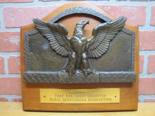 Load image into Gallery viewer, TRAP & SKEET CHAMPION Rural Sportsman Assn Old Hunting Award Sign Plaque Spread Winged Eagle