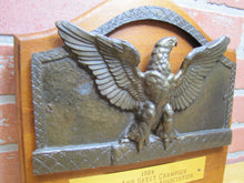 Load image into Gallery viewer, TRAP & SKEET CHAMPION Rural Sportsman Assn Old Hunting Award Sign Plaque Spread Winged Eagle