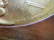 Load image into Gallery viewer, COURAGE PATRIE MORALITE F BARBEDIENNE Antique French Gymnastics Bronze Plaque A PHEE DUBOIS D'ARRES H CHAPU L'UNION DES SOCIETES DE GYMNASTIQUE DE FRANCE a son Membre d'honneur M. LE SENATEUR RENE BESNARD
