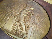 Load image into Gallery viewer, COURAGE PATRIE MORALITE F BARBEDIENNE Antique French Gymnastics Bronze Plaque A PHEE DUBOIS D'ARRES H CHAPU L'UNION DES SOCIETES DE GYMNASTIQUE DE FRANCE a son Membre d'honneur M. LE SENATEUR RENE BESNARD