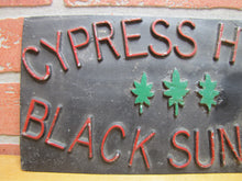 Load image into Gallery viewer, CYPRESS HILL BLACK SUNDAY Cast Metal Embossed Sign Car Club Plaque Advertising Nameplate Aluminum