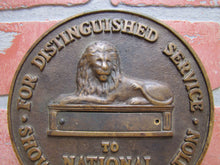 Load image into Gallery viewer, NATIONAL SHOWMEN'S ASSOCIATION Old Brass Plaque Distinguised Service CIRCUS LION