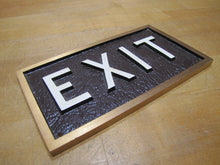 Load image into Gallery viewer, EXIT Old Embossed Advertising Sign Industrial Office Business Shop Bronze Brass Ad