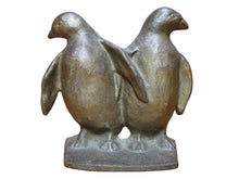 Load image into Gallery viewer, PENGUINS Antique Cast Iron Twin Birds Doorstop Decorative Art Statue Door Stop