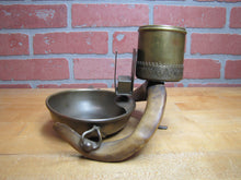 Load image into Gallery viewer, Antique Antlers Horns Folk Art Smoking Set Ashtray Matchbox Holder Cigar Cigarette Cup Holder