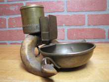 Load image into Gallery viewer, Antique Antlers Horns Folk Art Smoking Set Ashtray Matchbox Holder Cigar Cigarette Cup Holder