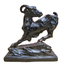 Load image into Gallery viewer, ARMOR BRONZE BILLY GOAT RAM Antique Bookend Doorstop Decorative Arts BronzeClad Statue
