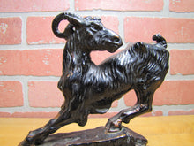 Load image into Gallery viewer, ARMOR BRONZE BILLY GOAT RAM Antique Bookend Doorstop Decorative Arts BronzeClad Statue