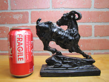 Load image into Gallery viewer, ARMOR BRONZE BILLY GOAT RAM Antique Bookend Doorstop Decorative Arts BronzeClad Statue