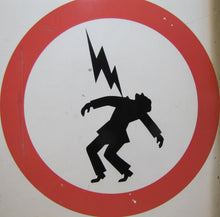 Load image into Gallery viewer, DANGER HIGH VOLTAGE KEEP OUT Old Porcelain Sign ELECTROCUTION DEATH INJURY 14x24