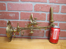 Load image into Gallery viewer, GRIFFIN WINGED BEAST Antique Brass Sconce Light Converted Gas Lamp Fixture