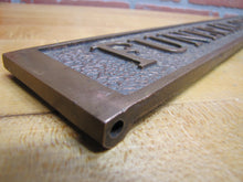 Load image into Gallery viewer, FUNERAL COACH Antique Brass Plaque Sign Hearse Funeral Home Ad Embossed Plaque