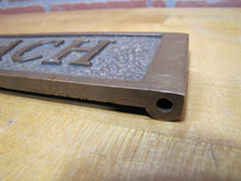 Load image into Gallery viewer, FUNERAL COACH Antique Brass Plaque Sign Hearse Funeral Home Ad Embossed Plaque