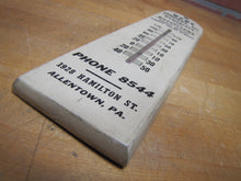 Load image into Gallery viewer, WENZ Co MEMORIALS MAUSOLEUMS ALLENTOWN PA Old Wood Advertising Thermometer Sign