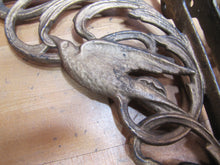 Load image into Gallery viewer, 19c Antique Decorative Arts Cast Iron Birds Hardware Brackets Gold Paint