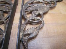 Load image into Gallery viewer, 19c Antique Decorative Arts Cast Iron Birds Hardware Brackets Gold Paint